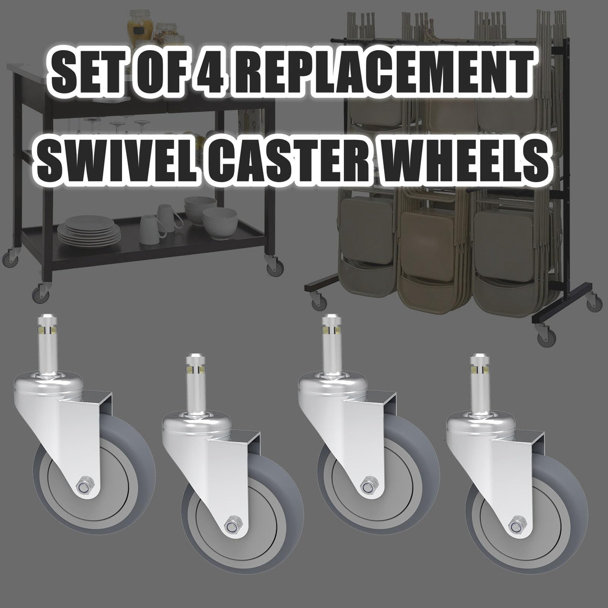 3-Inch Swivel Stem Caster 4 Pack F29517