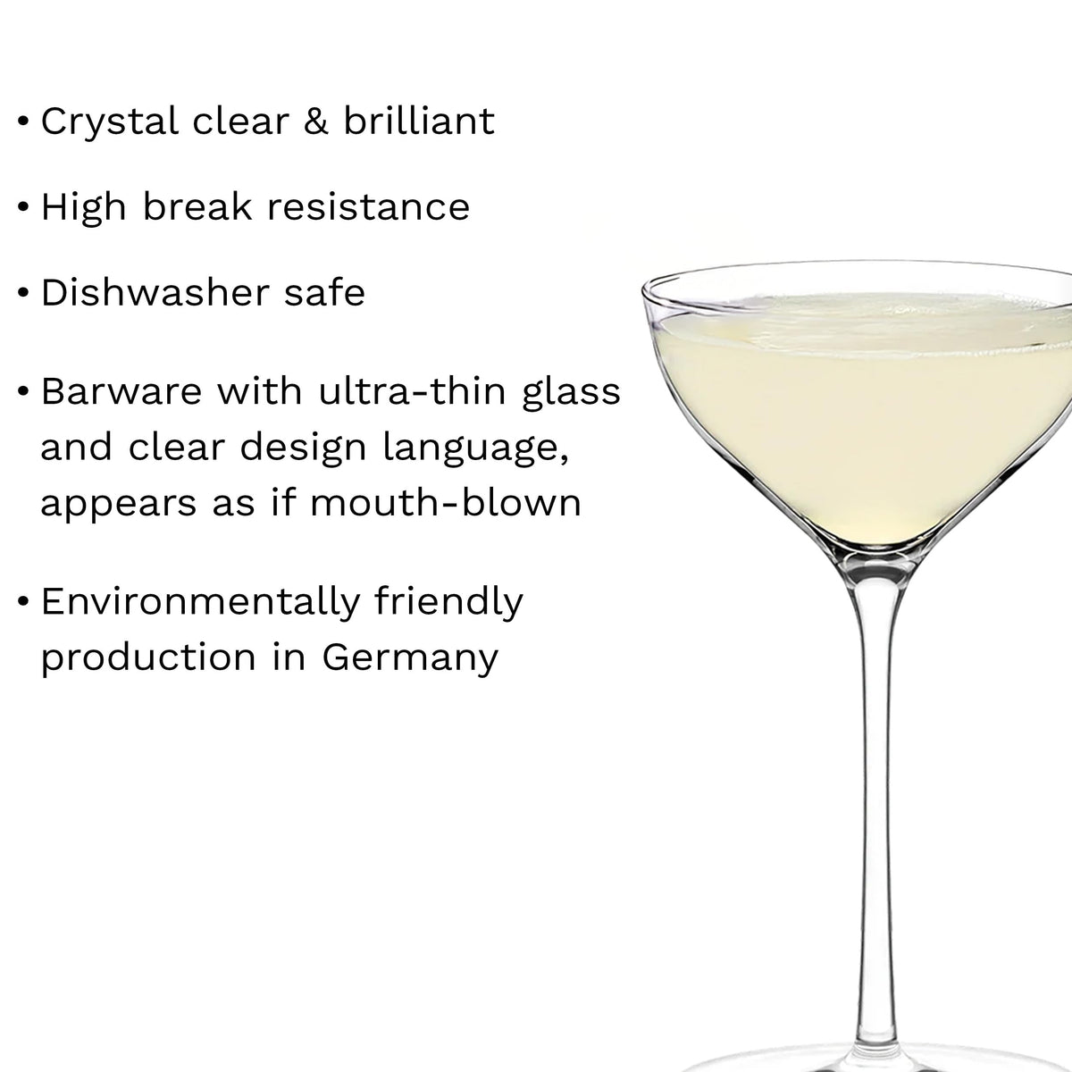 Glass Set of 6 190 ml Cocktail Bowls X36717
