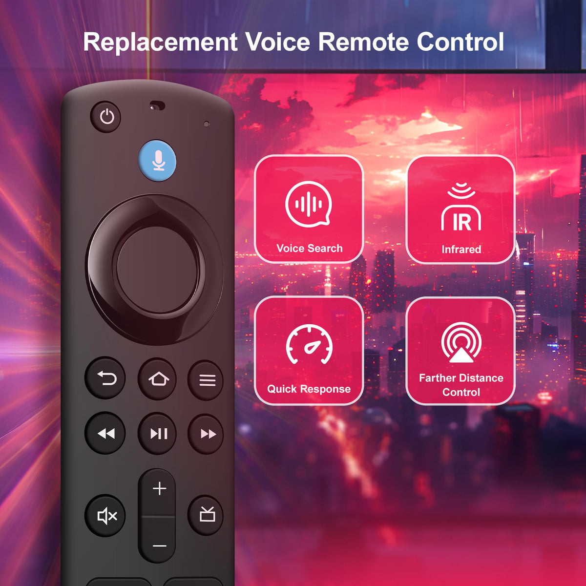 Replacement Fire Stick Remote with Power Volume Buttons Voice Search Z1536