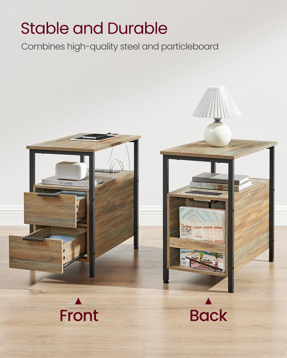 Side End Table with Charging Station P690