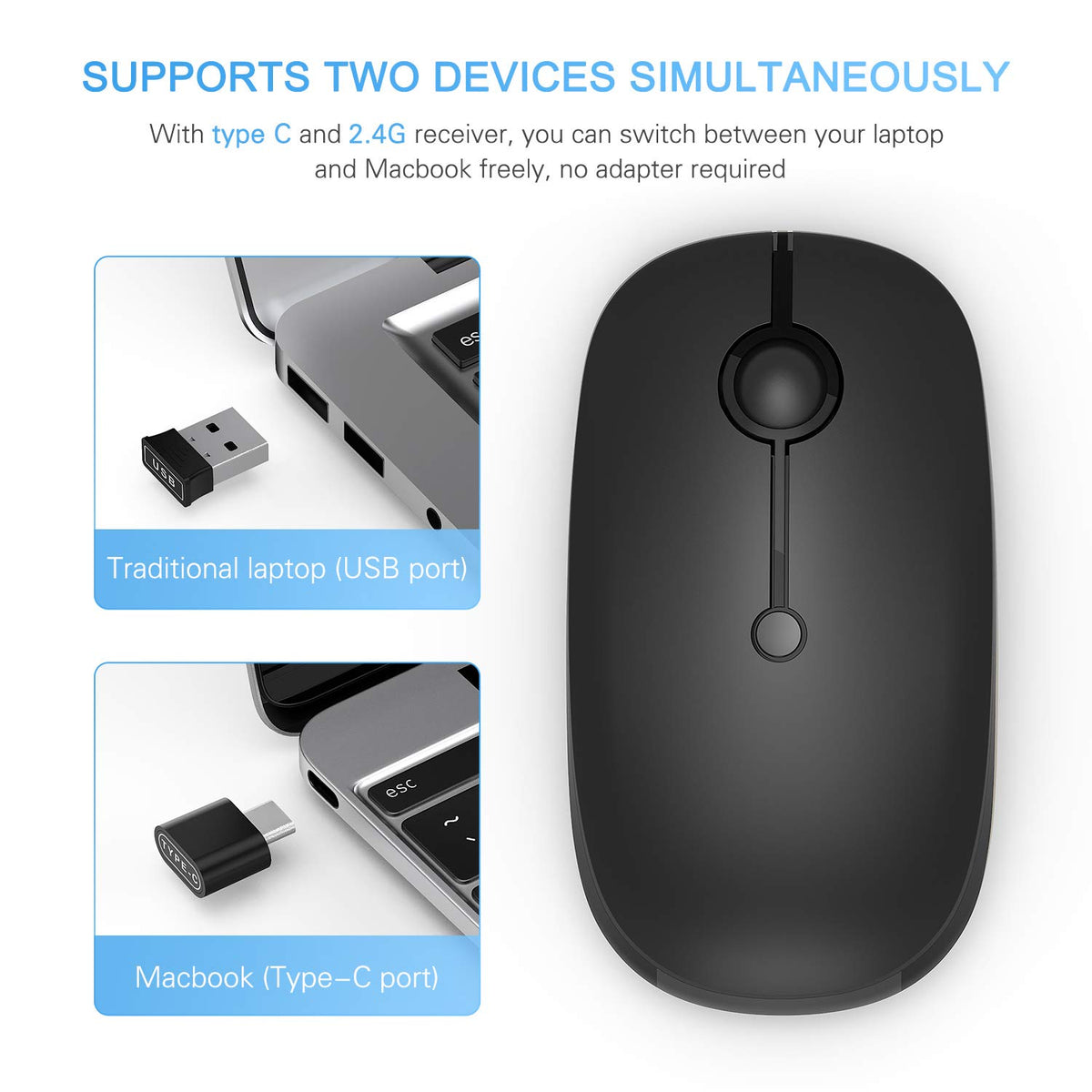 Type C Wireless Mouse, Black R58790