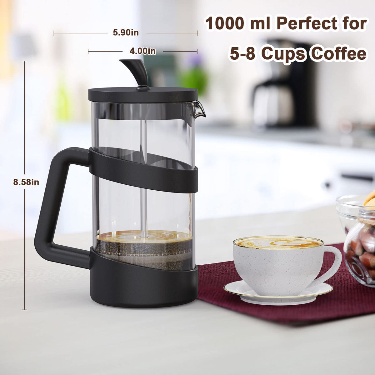 34 oz Glass French Press Coffee Maker C49521