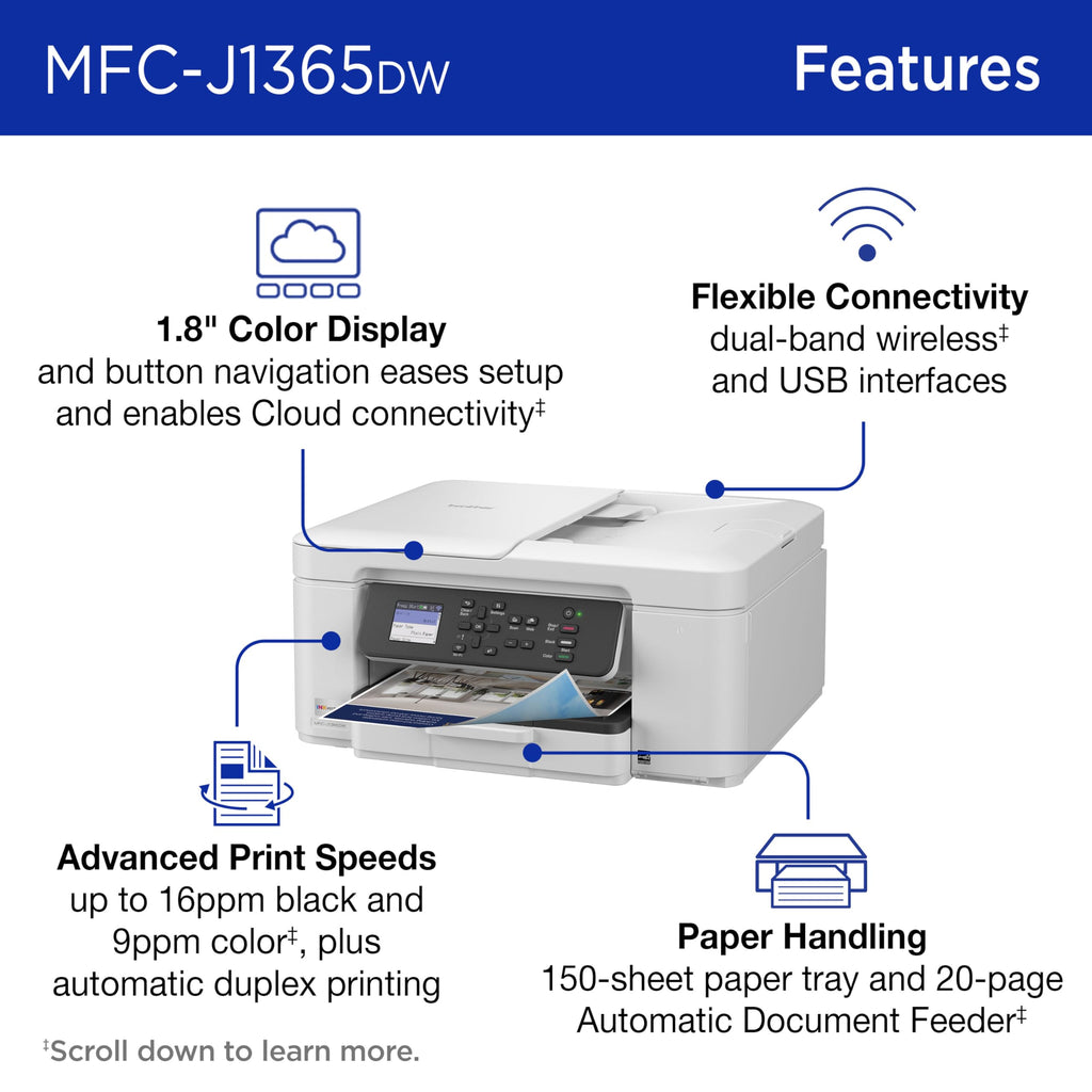 Wireless Color Inkjet All-in-One Printer with Automatic Duplex Printing O3981