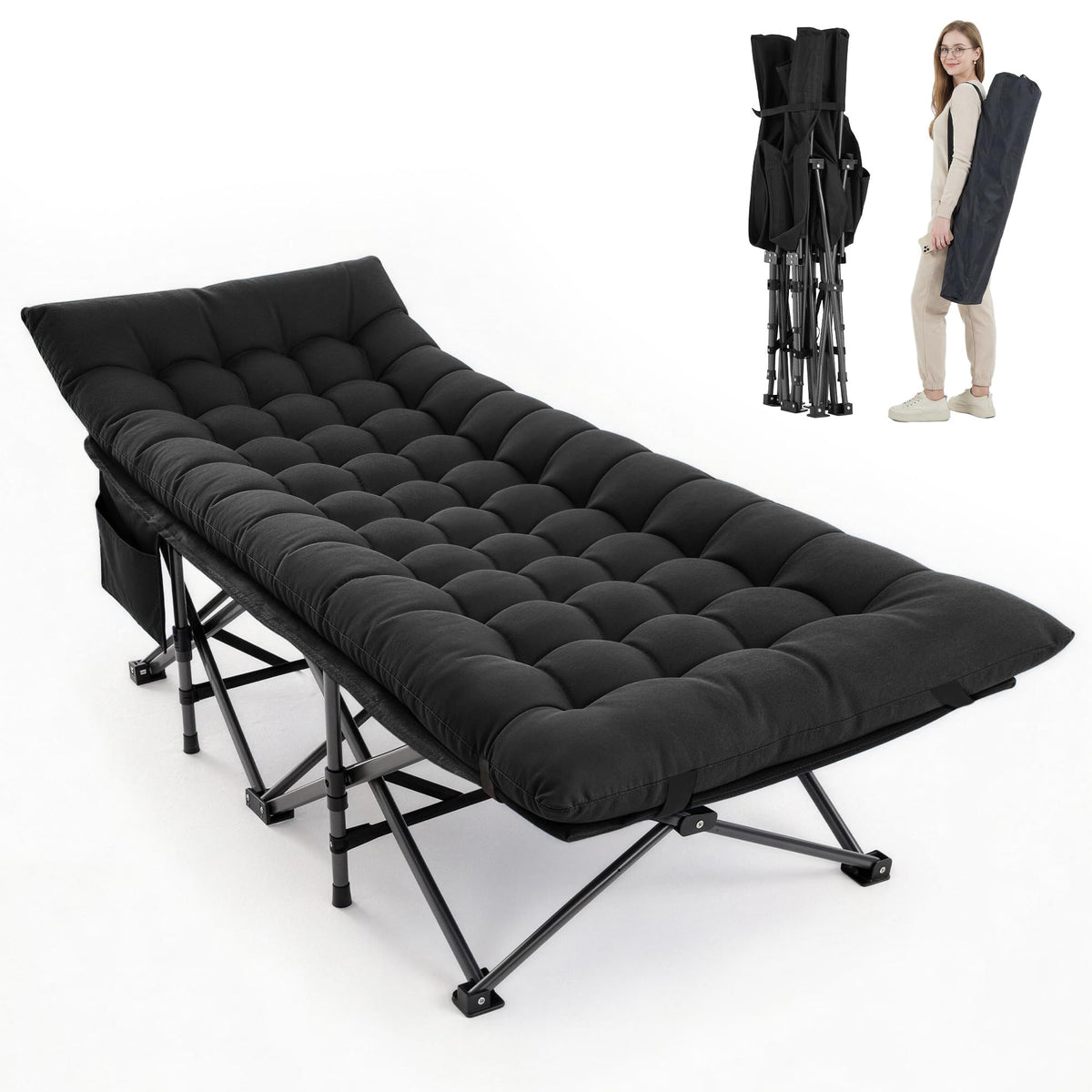 Folding Camping Cot with Carry Bag & Mattress X781