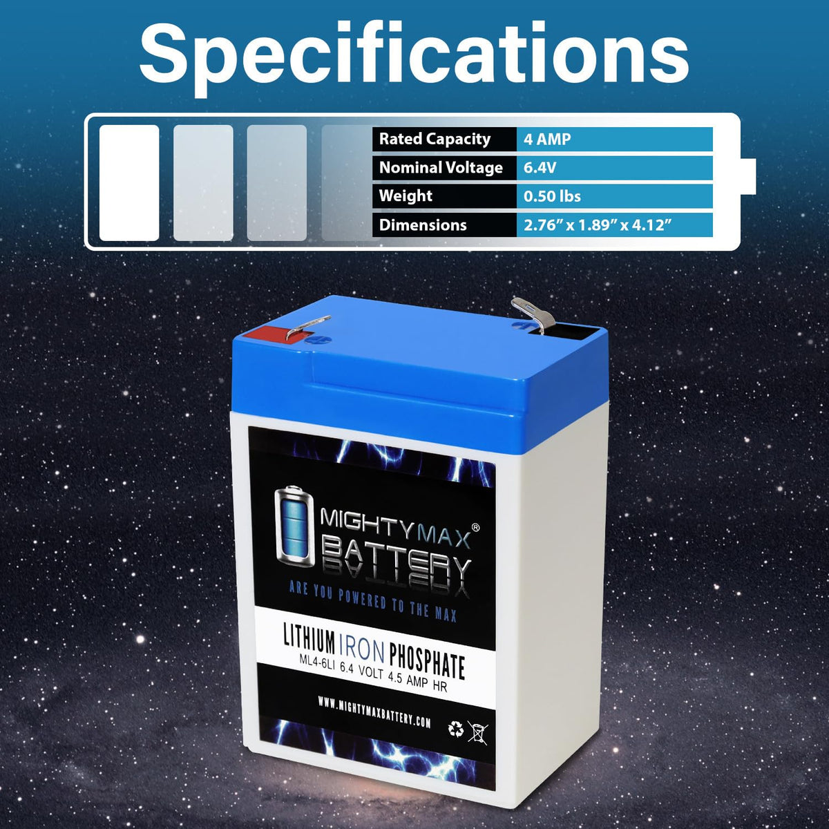 6V 4.5AH Lithium Replacement Battery U193002