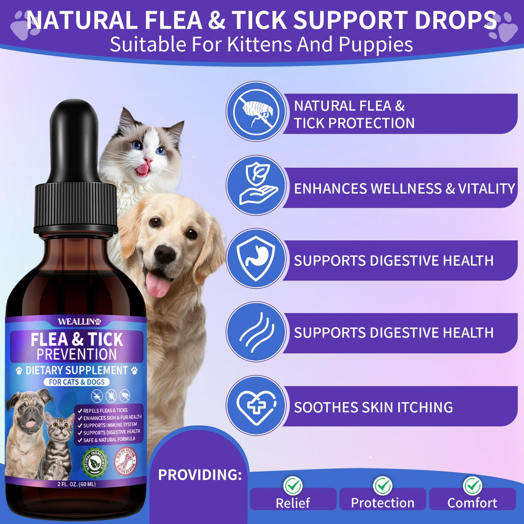 Flea and Tick Prevention Support with Multivitamin 60ml H590