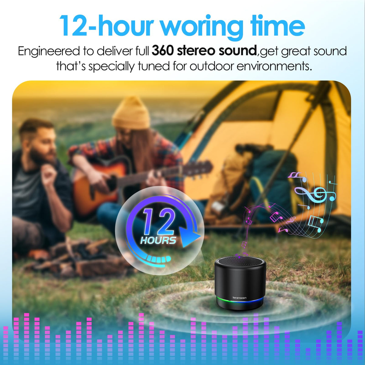 Portable Bluetooth Speaker with Noise Reduction Mic, Black Q54383