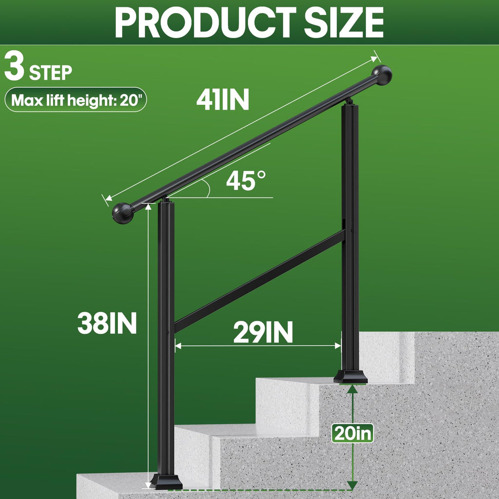 Adjustable Outdoor Stair Railing D117059