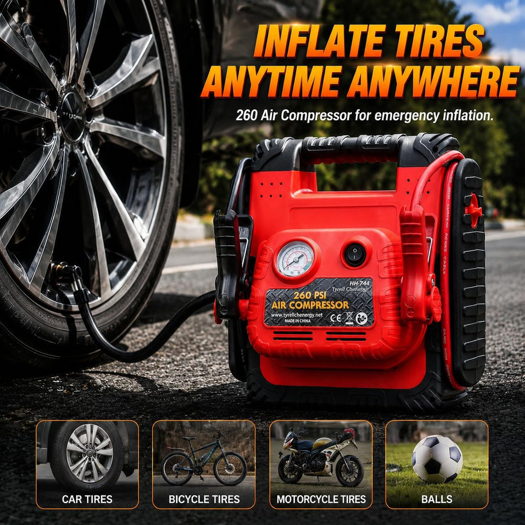 1800A 20000mAh 12V Jump Starter & Portable Air Compressor L204306