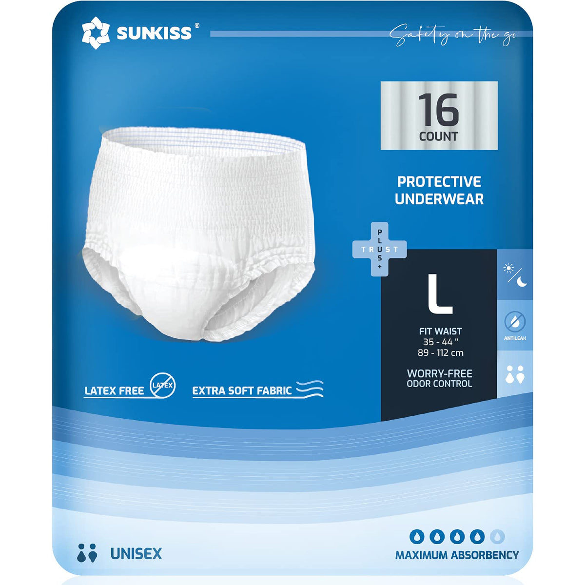 Large Incontinence Disposable Underwear 16 Count & Wet Wipes 200 Count E418