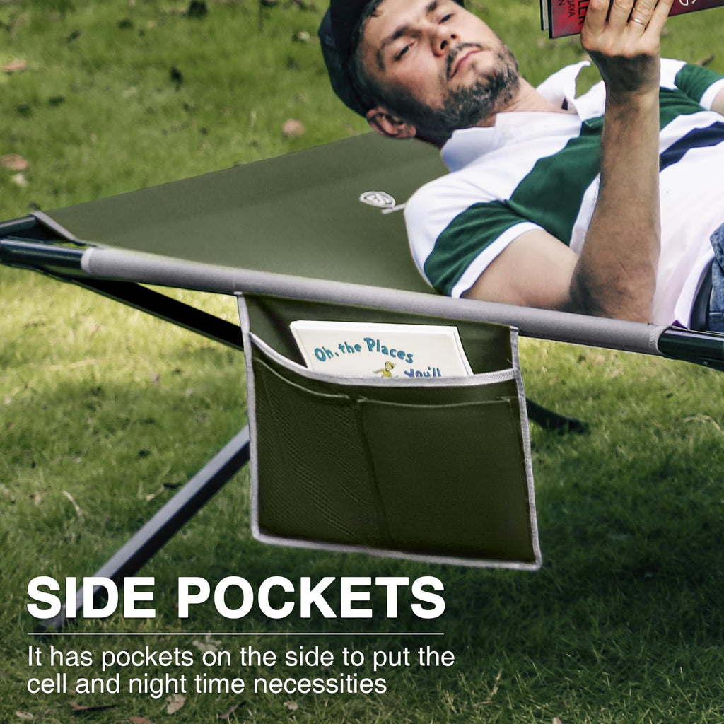 Extra Wide Folding Camping Cot with Carry Bag N79255