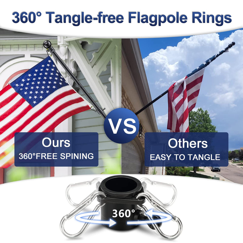 6ft Tangle Free Spinning Flag Pole Kit V342