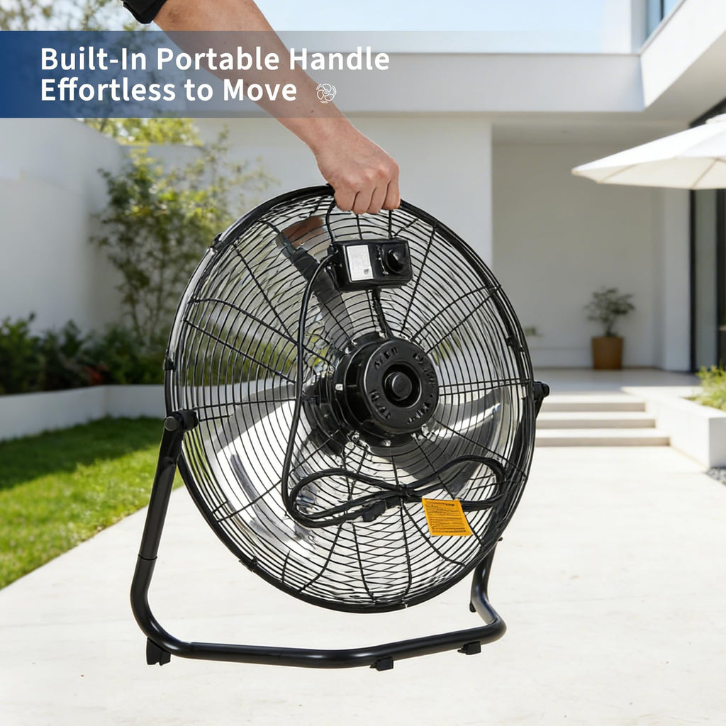 20 Inch 3 Speeds High Velocity Metal Floor Fan T1064
