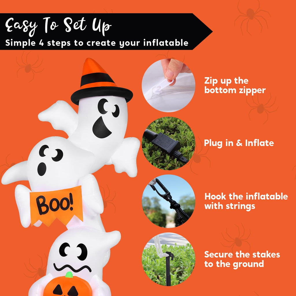 Inflatable Ghost Outdoor Decorations with LEDs S97354