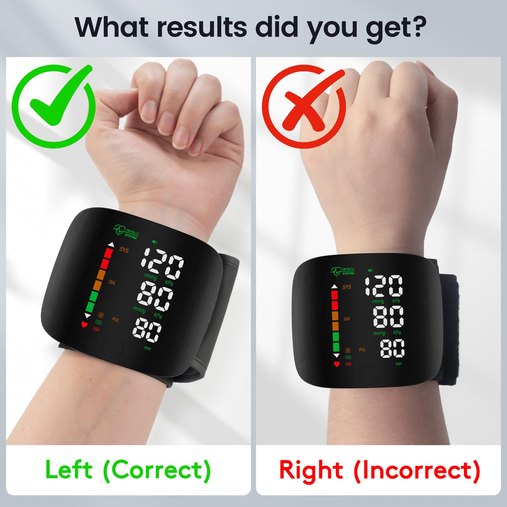 Wrist Blood Pressure Monitor Led Display Black L188674