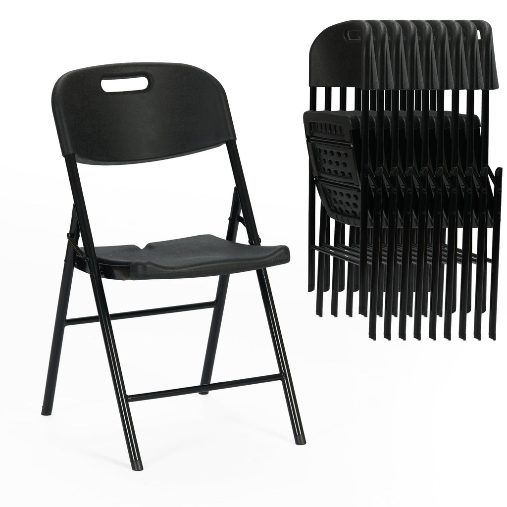 Black Plastic Folding Chair Set of 10 D268577