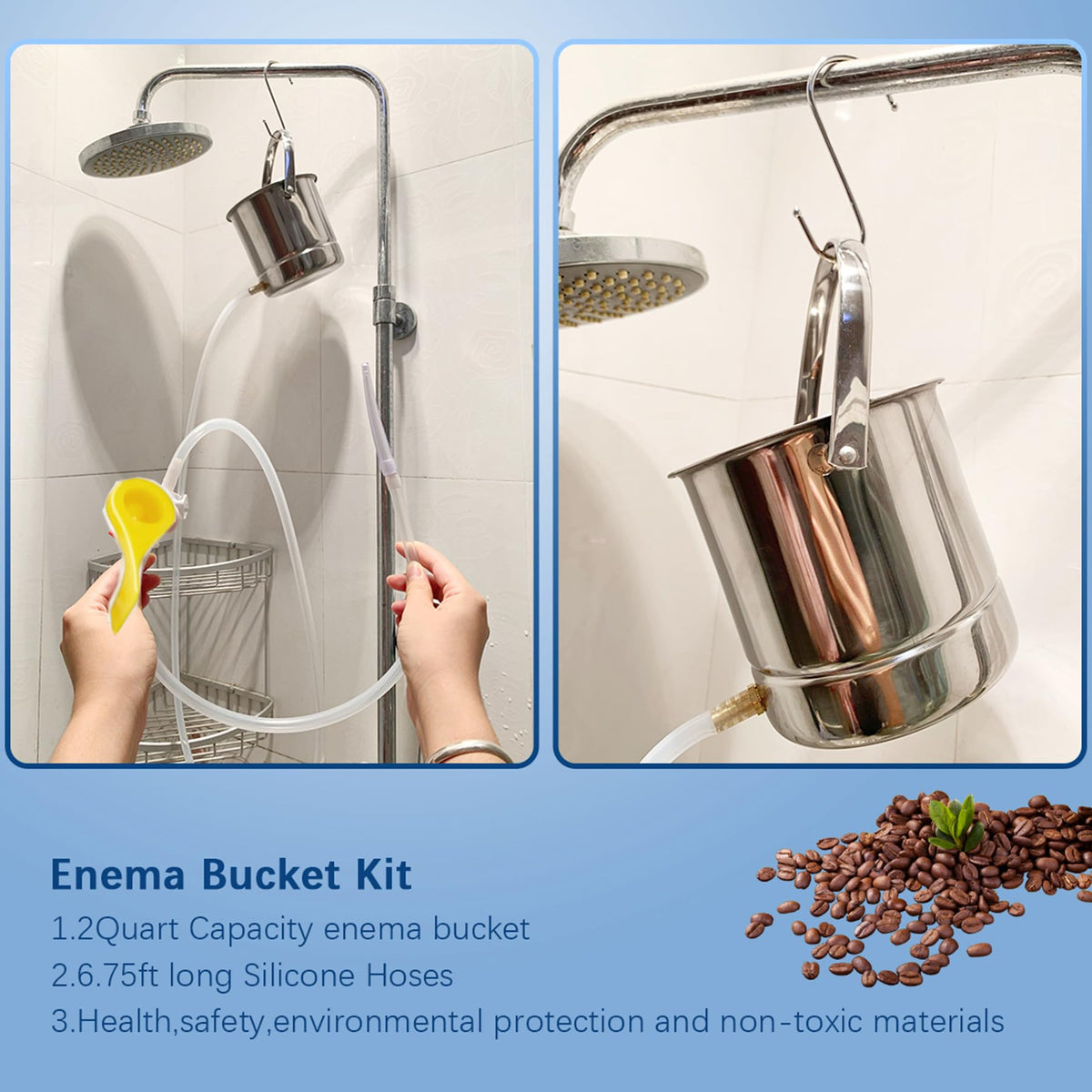 Coffee Enema Bucket Kit Stainless Steel 1.8 Quart F481036