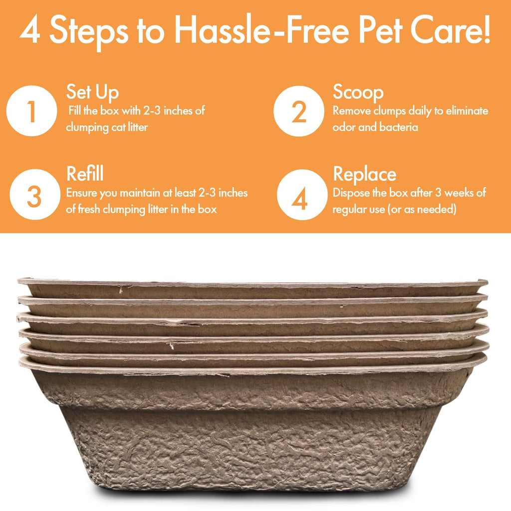Disposable Litter Boxes Brown Large 6-Pack D758556