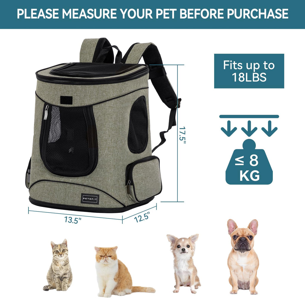 Dog and Cat Backpack Carrier, Up to 18 lb V5578