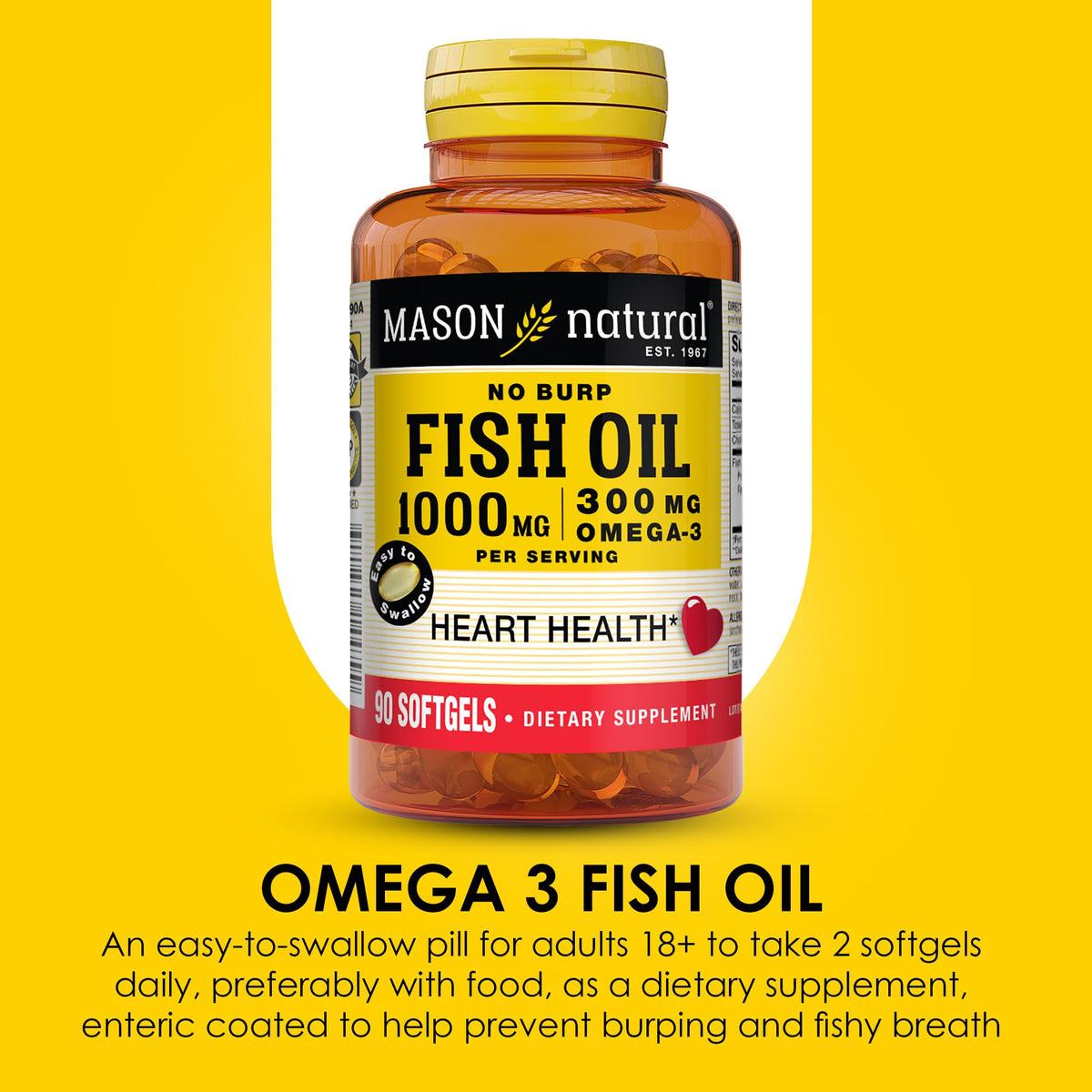 Omega 3 Fish Oil 1000mg 90 Softgels Pack of 3 K83003
