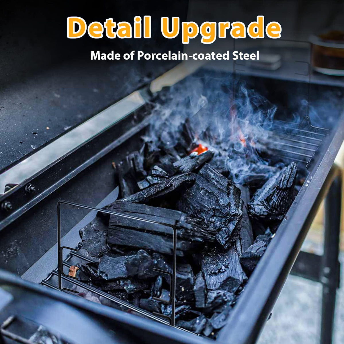 27 inch Charcoal Ash Pan Replacement with 2pcs Grate Hanger J844
