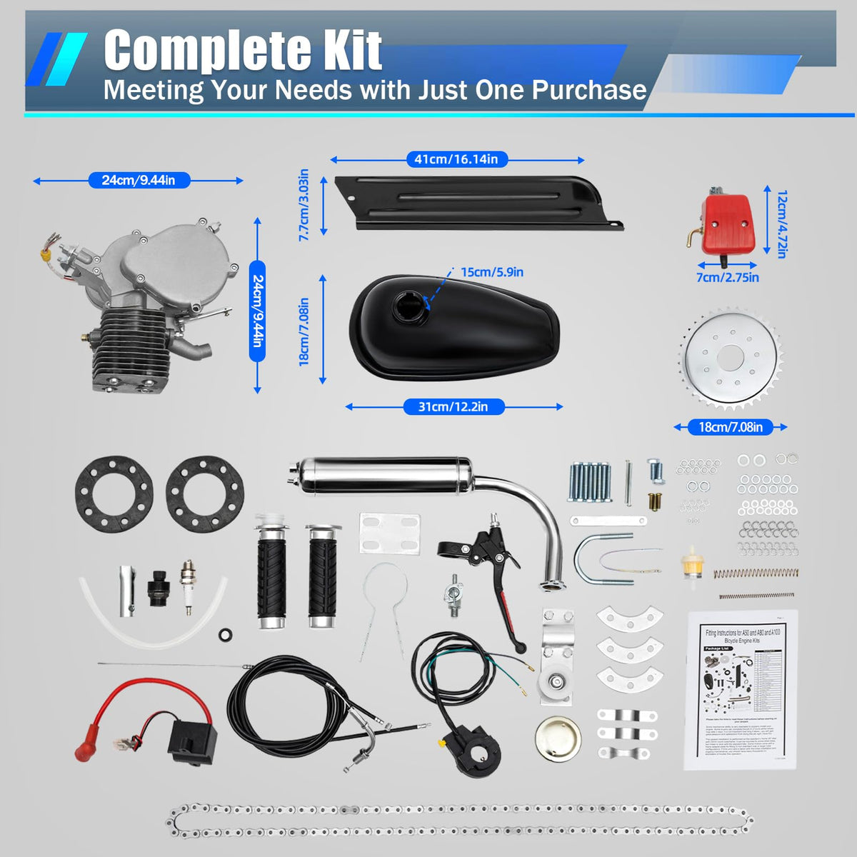 100CC 2-Stroke Air-Cooling Bicycle Engine Kit A500