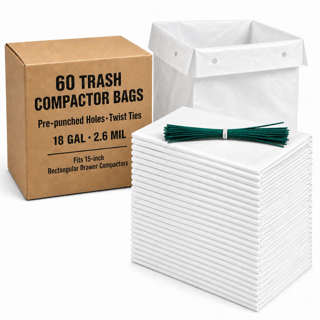60pack 2.6 Mil 18 Gal Trash Compactor Bags J700