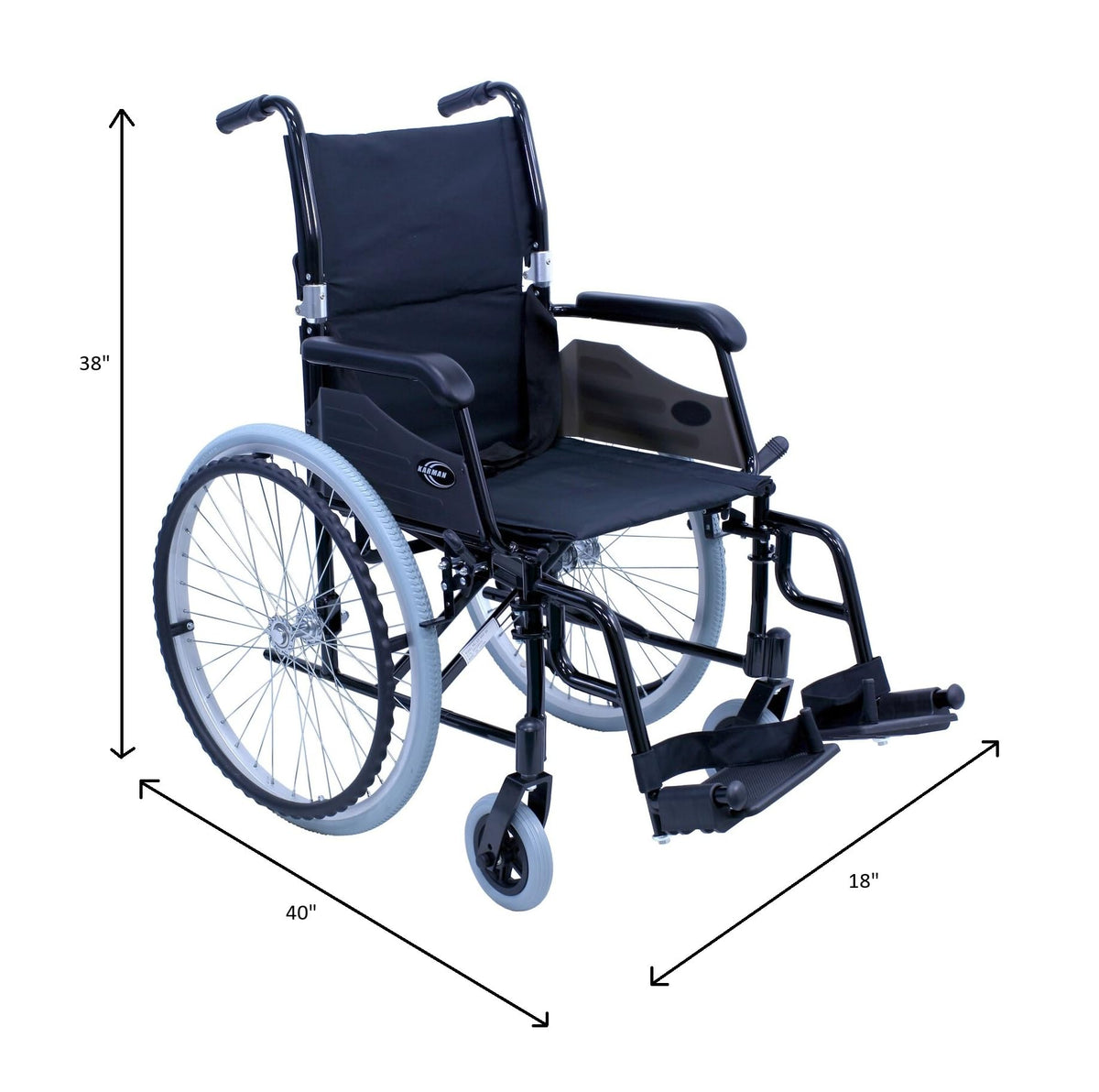 Black Ultra Lightweight Wheelchair A6382