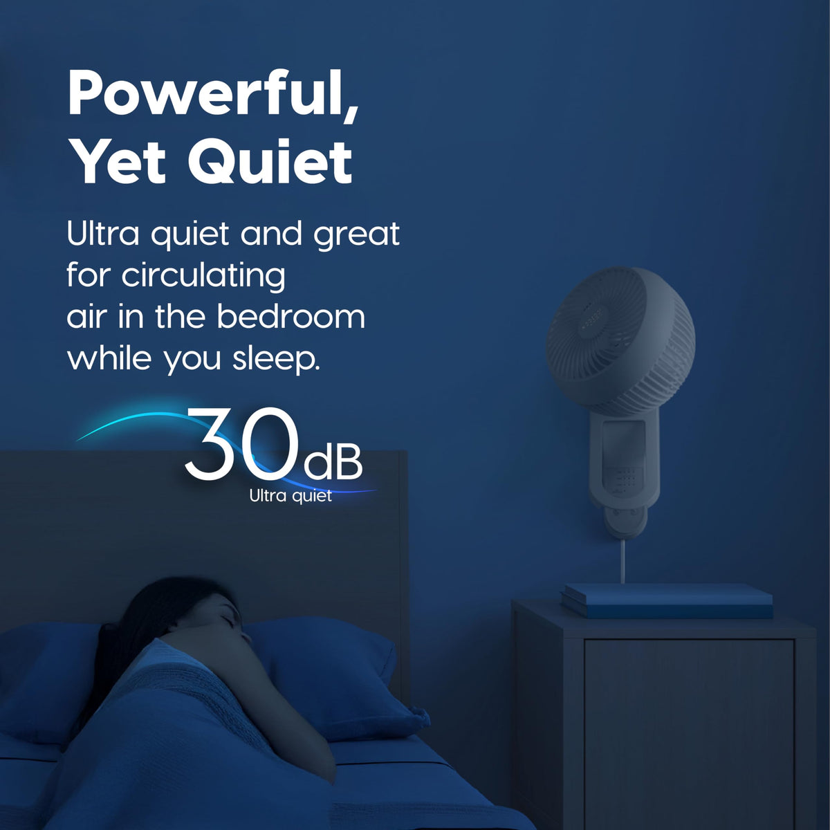 Wall Mount Fan with Remote, 360° Oscillation, 3 Speeds, White A5144