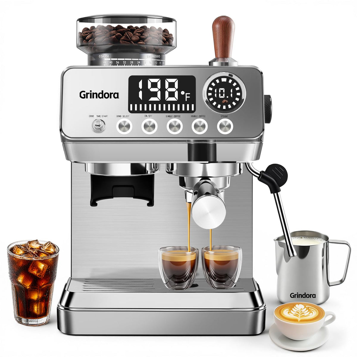 Espresso Machine with Grinder, 20 Bar, Milk Frother Z1246