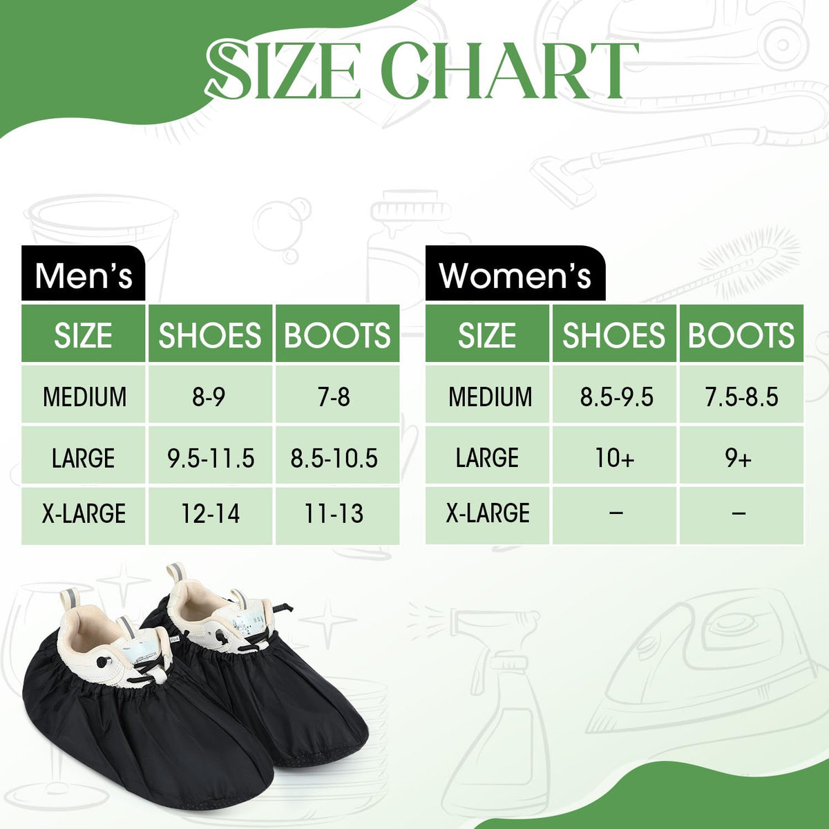 8 Pairs Reusable Waterproof Non Slip Shoe Covers X-Large P62577