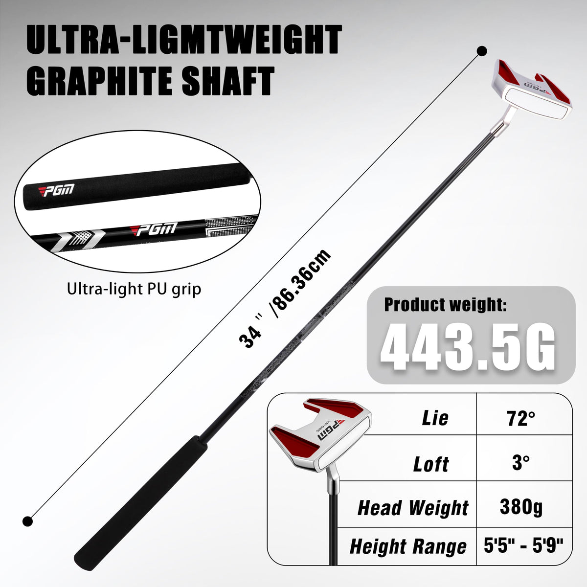 Golf Standing Putter Graphite Shaft G373929