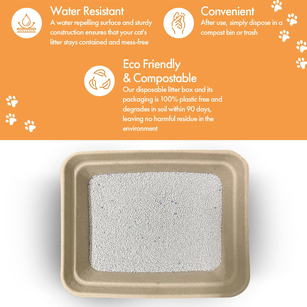 Disposable Litter Boxes Brown Large 6-Pack D758556