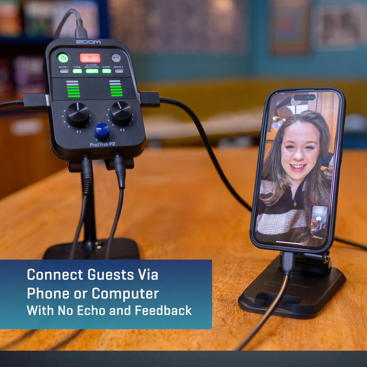 Podcast Recorder with 2 USB Mic Inputs F587755