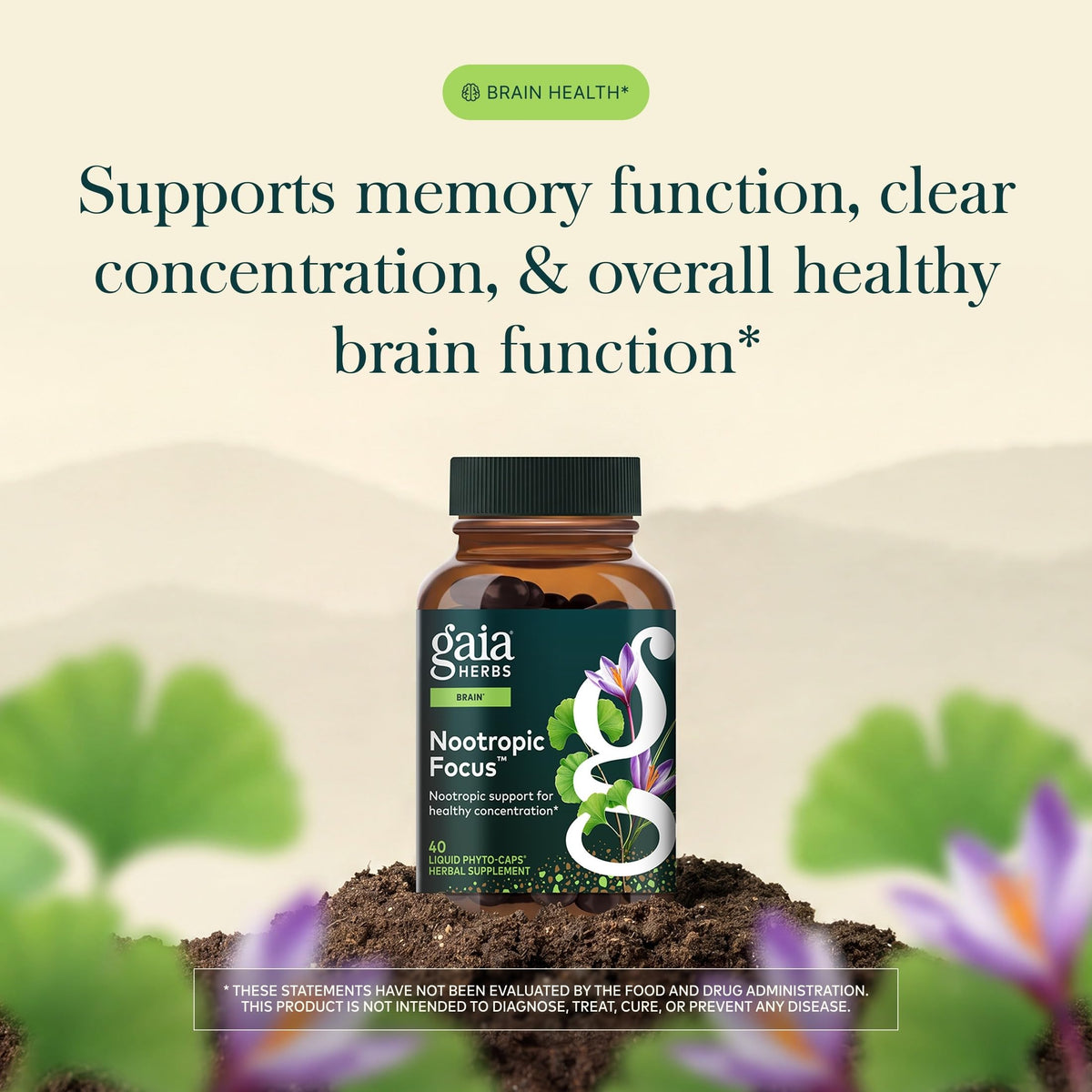 40 Vegan Capsules Nootropic Focus G1228
