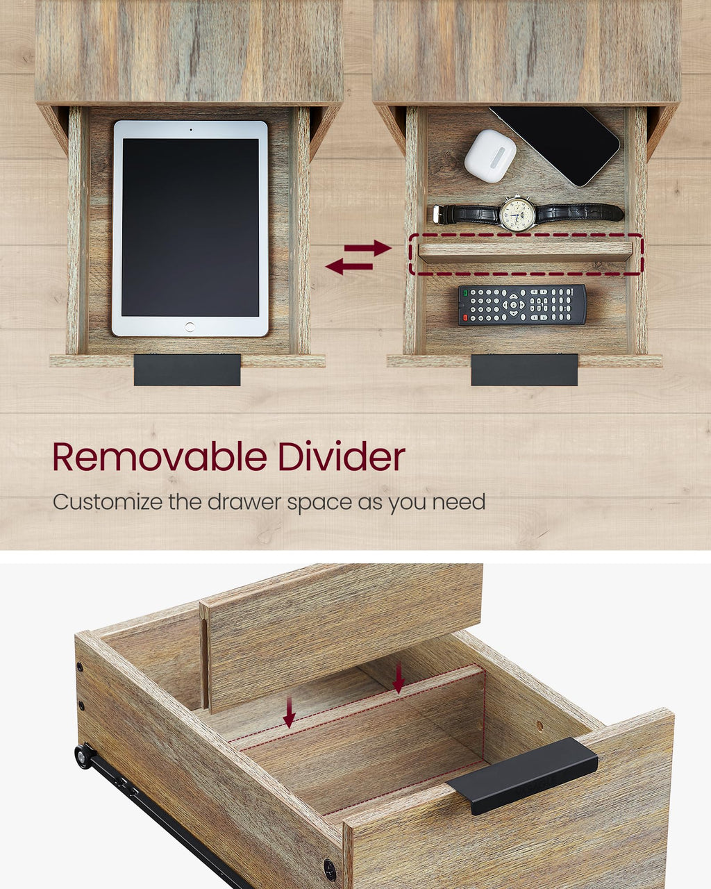 Side End Table with Charging Station P690