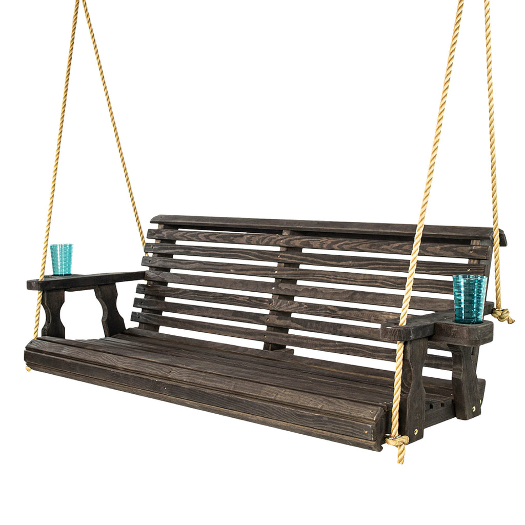Heavy Duty 700 Lb Capacity Porch Swing with Cup Holders, 5 Foot Q16882