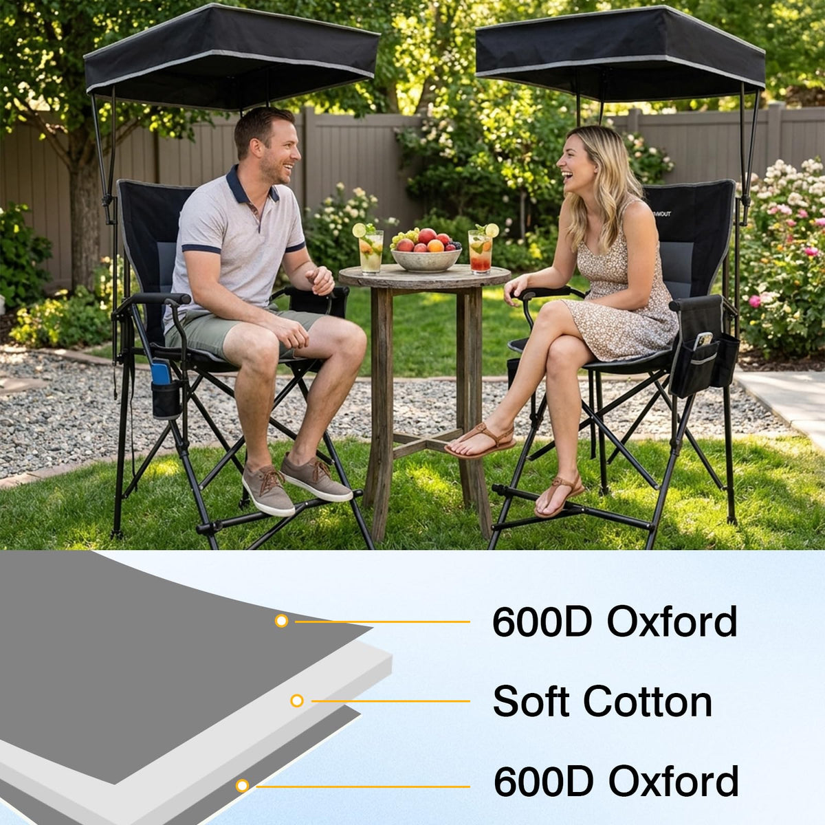Oversized Folding Director Chair with Canopy and Footrest A4926