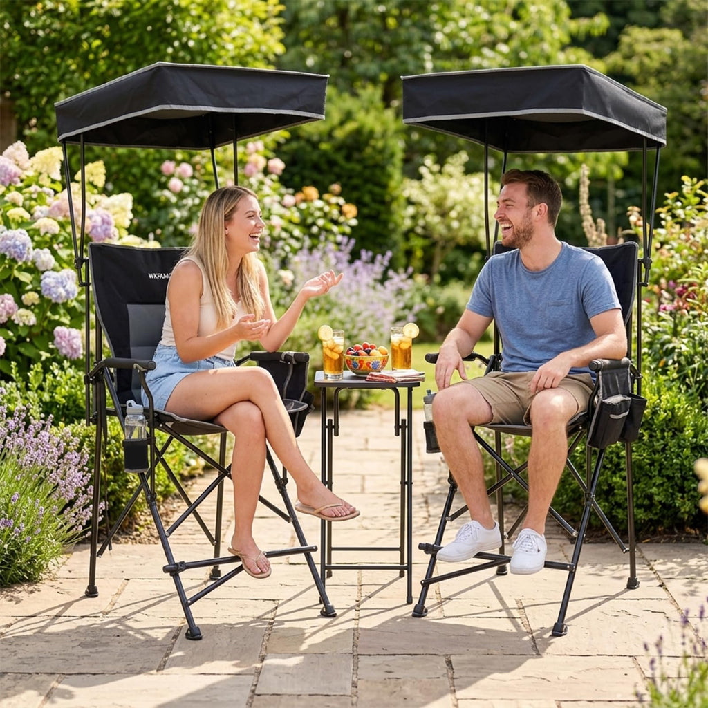 Oversized Folding Director Chair with Canopy and Footrest A4926