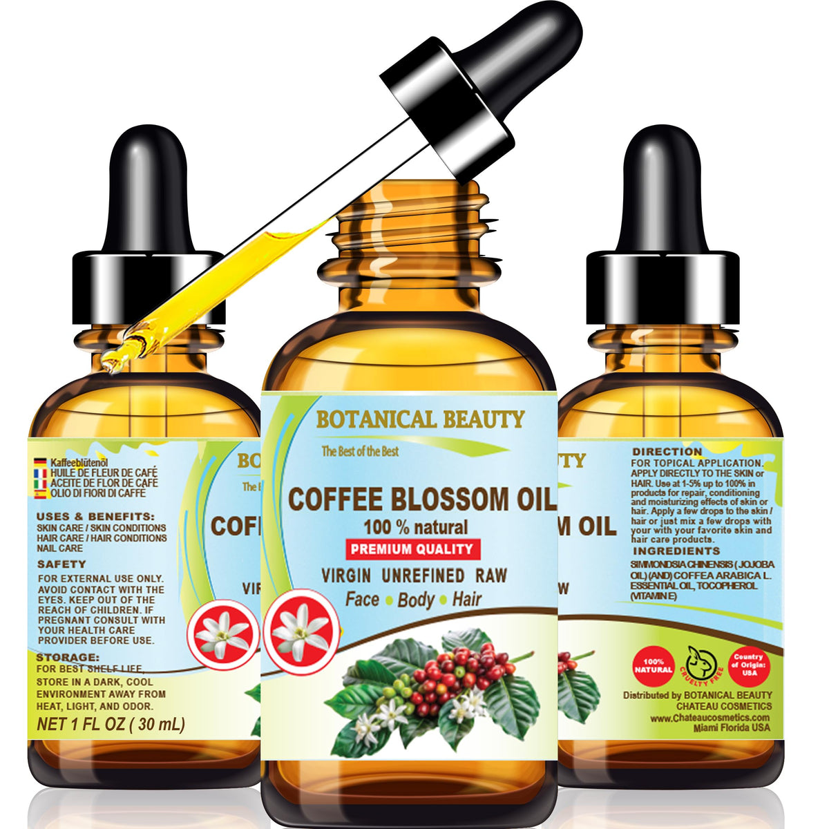 100% Natural Coffee Blossom Oil 1 Fl.oz. M939