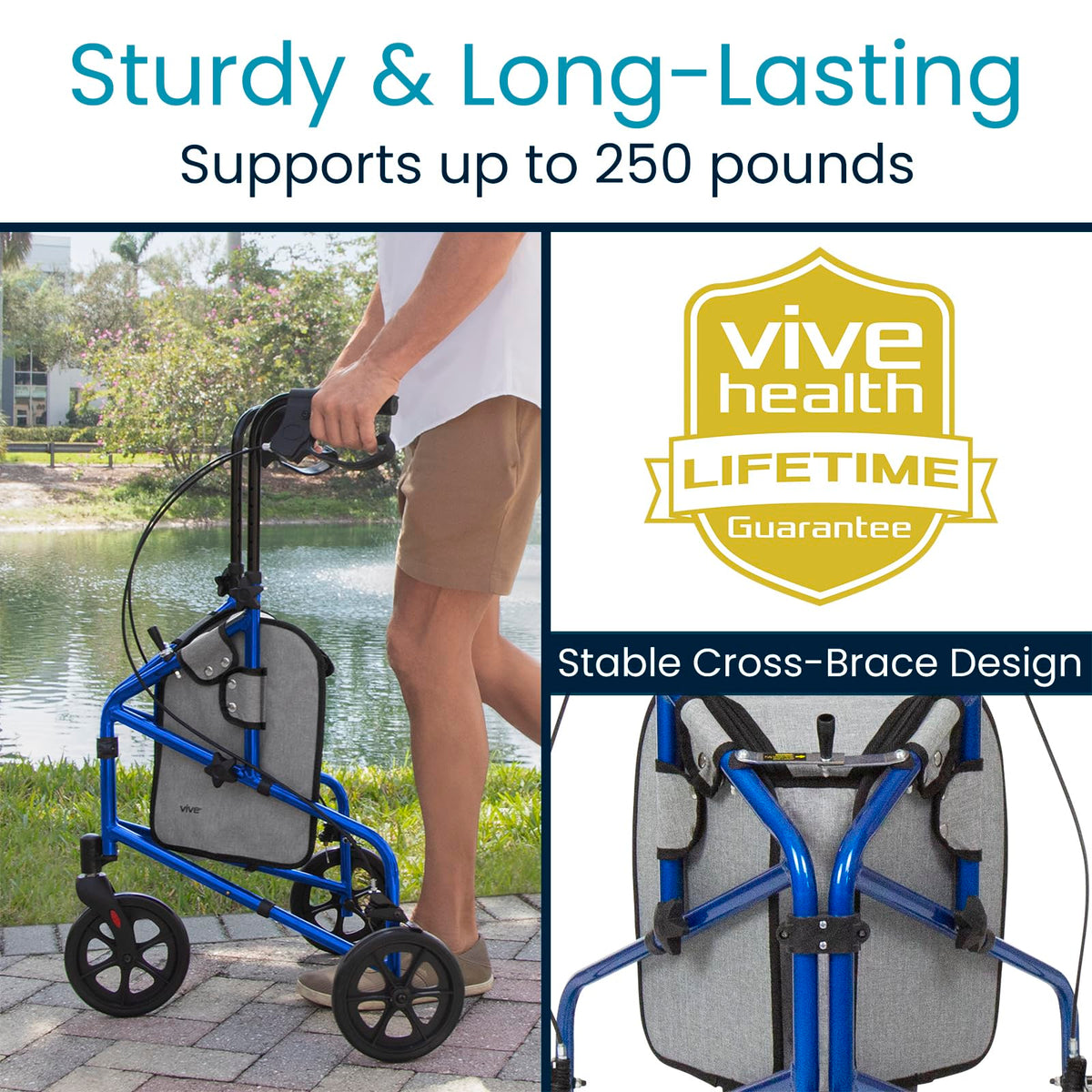 3 Wheel Foldable Walker T2194