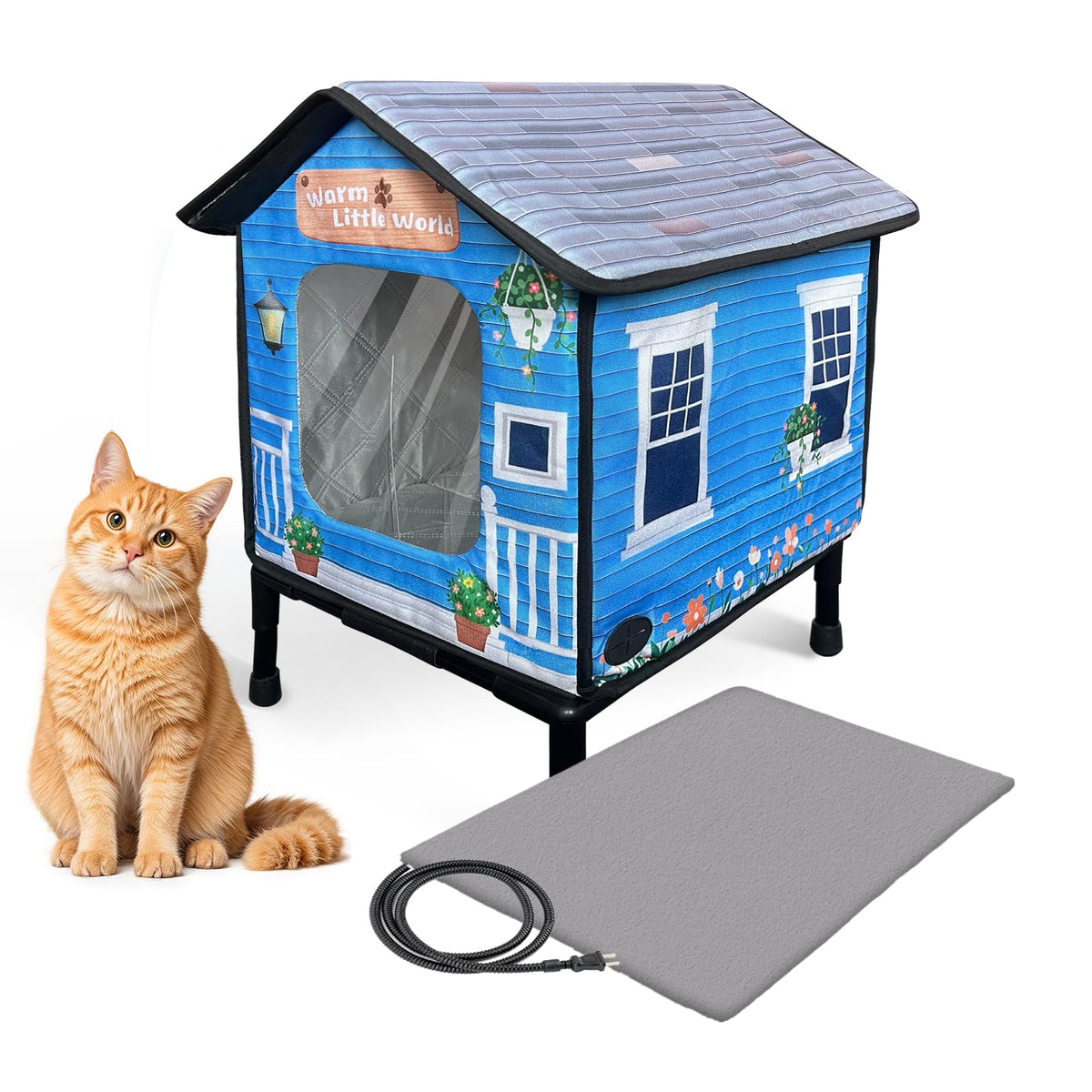 Heated Cat House with Dual Escape Doors Q23424