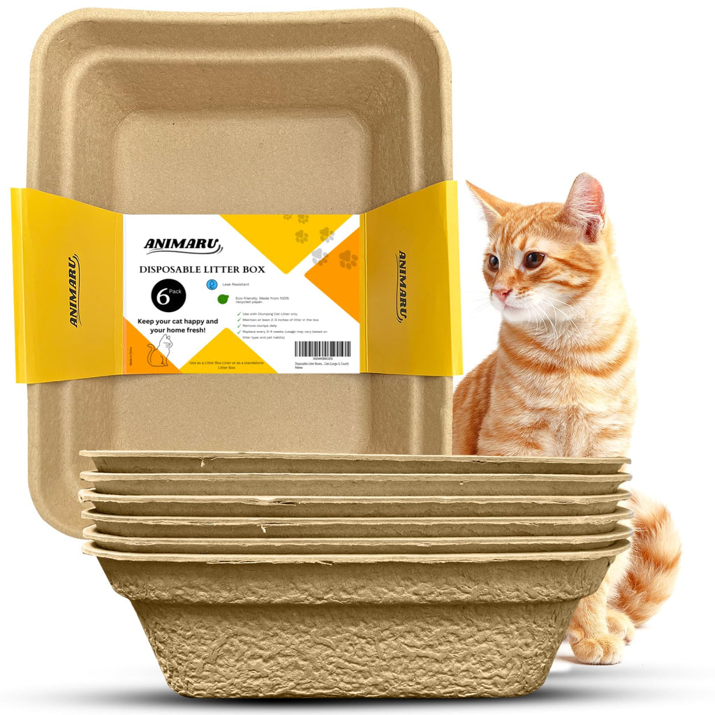 Disposable Litter Boxes Brown Large 6-Pack D758556