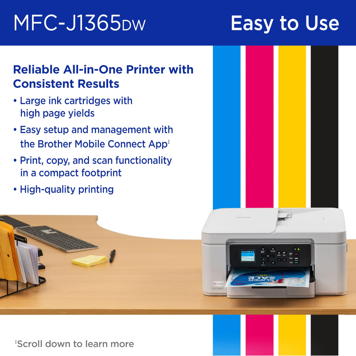 Wireless Color Inkjet All-in-One Printer with Automatic Duplex Printing O3981