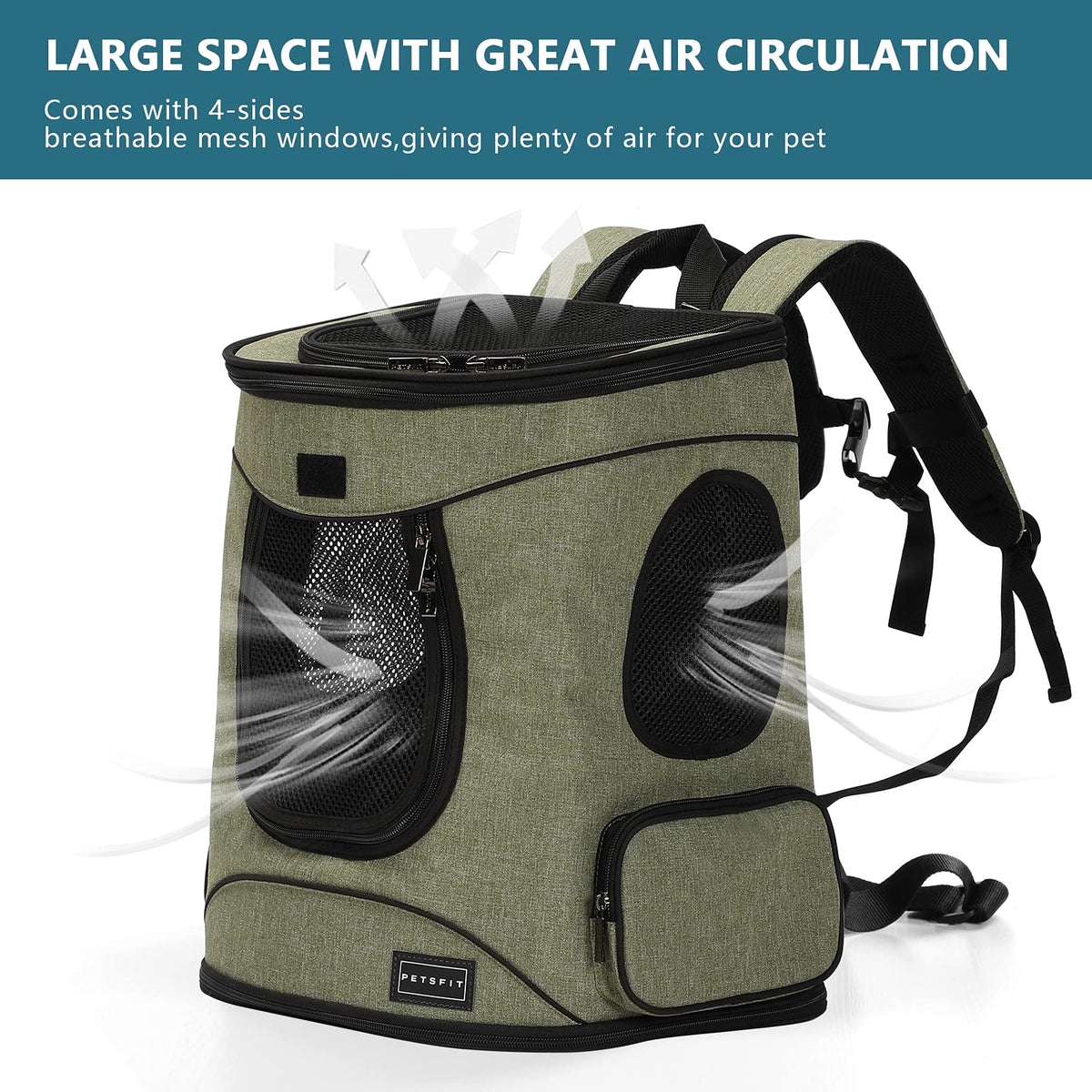 Dog and Cat Backpack Carrier, Up to 18 lb V5578