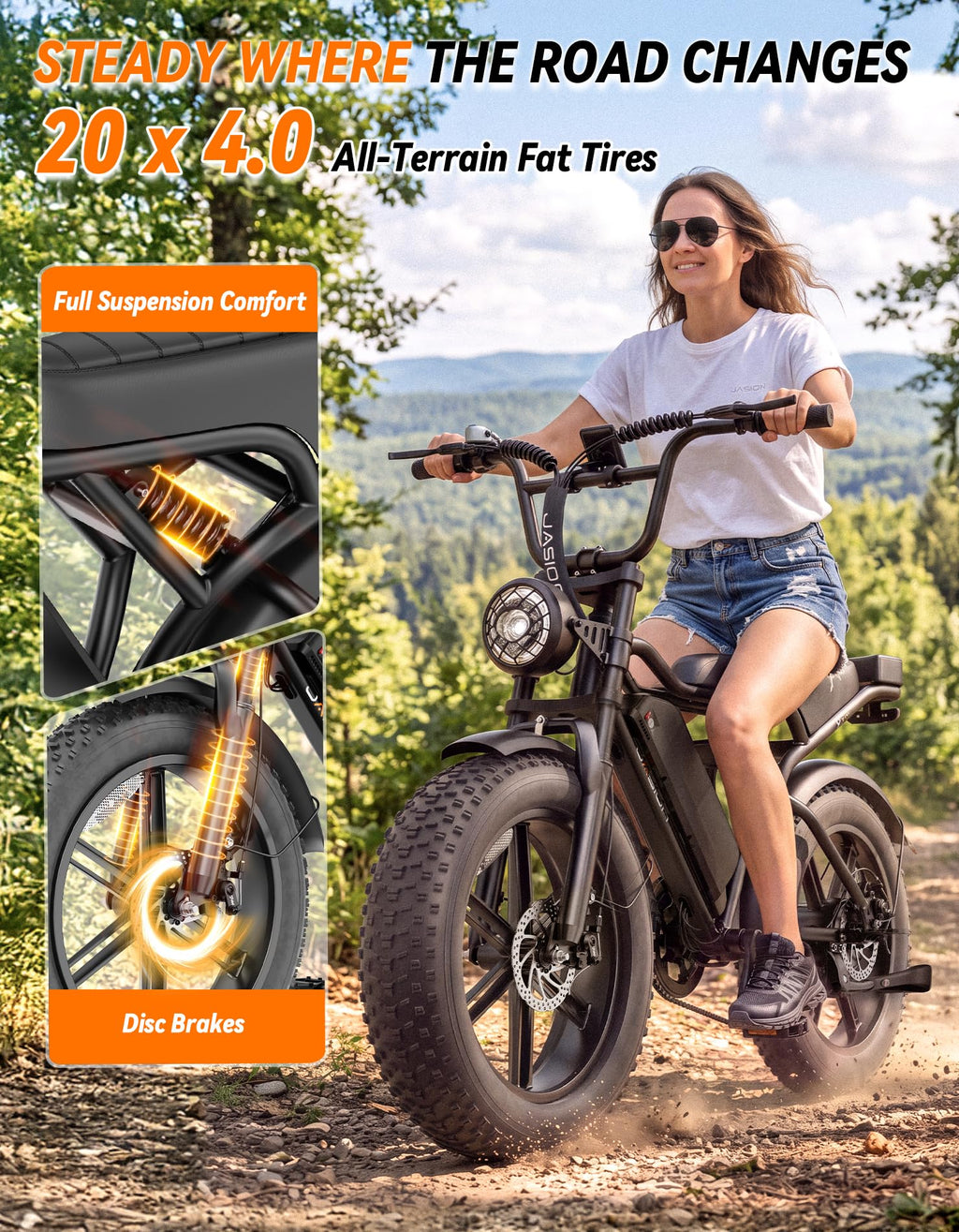 Electric Bike, 2000W Peak, Fat Tire B83729
