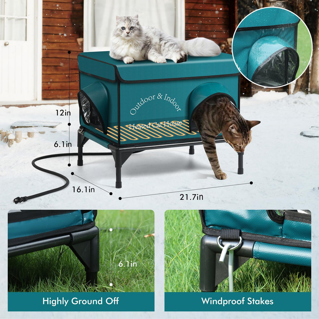 Insulated Heated Cat House with Heating Pad P292