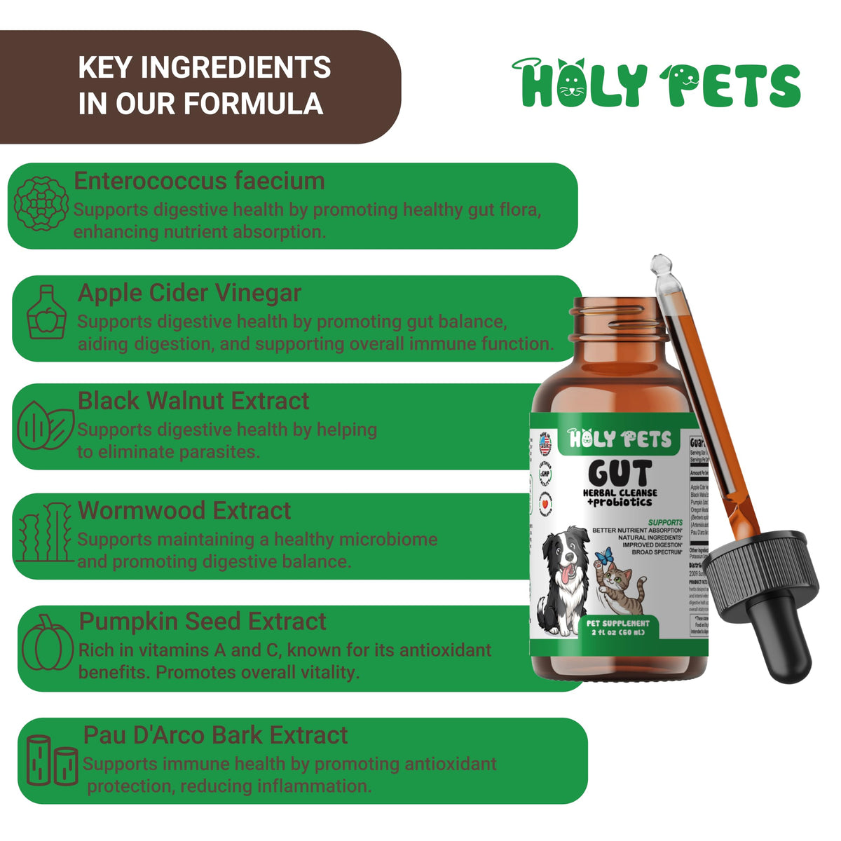 2 oz Liquid Wormwood & Black Walnut Pet Supplement W39990