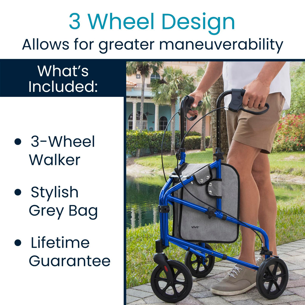 3 Wheel Foldable Walker T2194