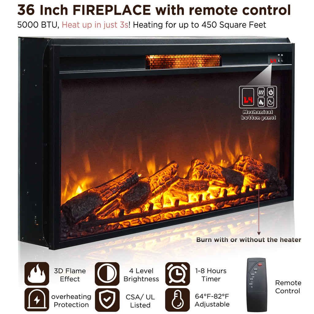 Black Fireplace TV Stand Z13067